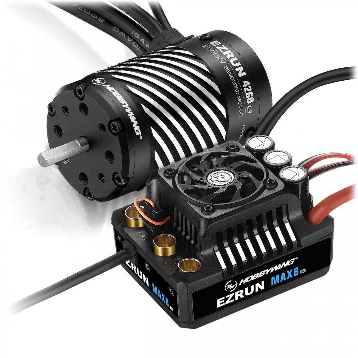 Купить HobbyWing EZRUN MAX8 G2 XT90 4268SL 2500Kv Бесколлекторная сенсорная  влагозащищенная система HW-38010404